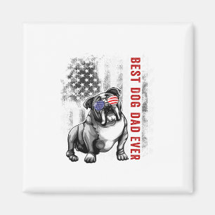 Vlag Beste Engelse Bulldog Pap Ooit 4th of July Magneet