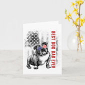 Vlag Beste Engelse Bulldog Papa Ooit 4 Juli  Kaart (Gele Bloem)