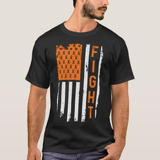 Vlag Bestrijding Leukemie Kanker Bewustzijn T-shirt (Voorkant)