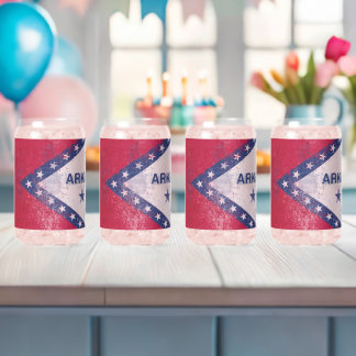 Vlag bij Distress Arkansas Blikvorm Glas