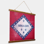 Vlag bij Distress Arkansas Hangend Wandkleed (Gebogen)