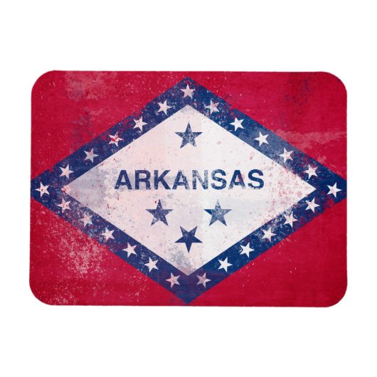 Vlag bij Distress Arkansas Magneet (Horizontaal)