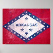 Vlag bij Distress Arkansas Poster (Voorkant)