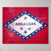 Vlag bij Distress Arkansas Poster (Voorkant)