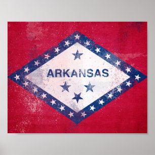 Vlag bij Distress Arkansas Poster