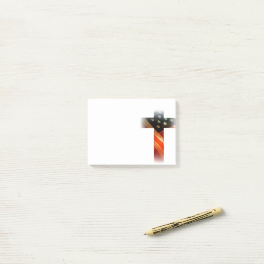 Vlag bij kruisje post-it® notes (Op bureau)