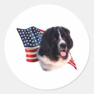 Vlag bij Newfoundland (landseer) Ronde Sticker