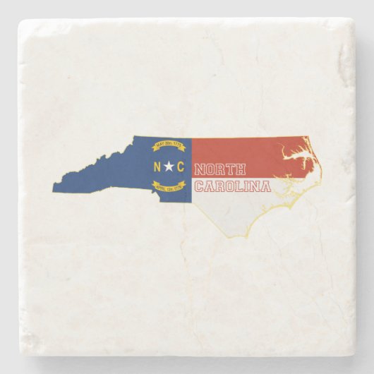 Vlag bij North Carolina Shaped Tar HiHeel Stenen Onderzetter (Voorkant)