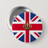 Vlag bij Royal Crown Ronde Button 7,6 Cm (Voorkant /achterkant)