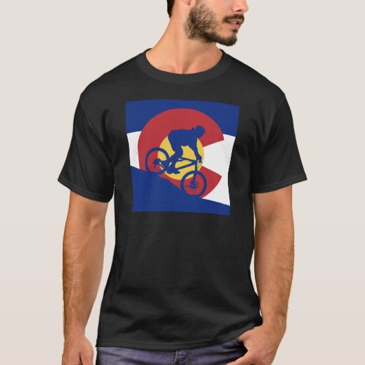 Vlag Biking Colorado T-shirt (Voorkant)