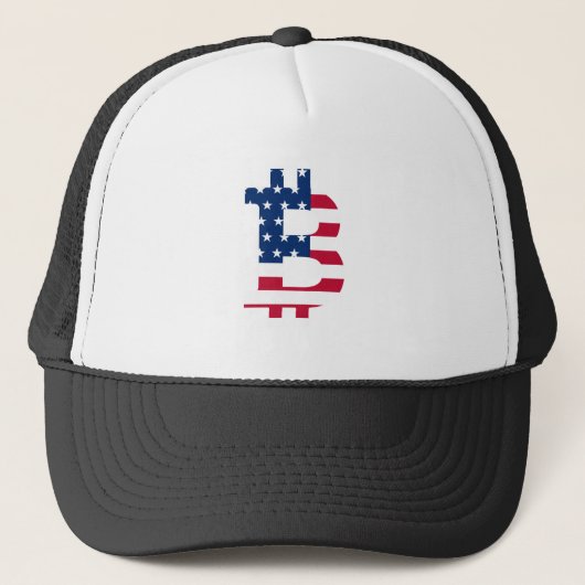 Vlag bitmunt-munt-cryptocurrency-blokkenketen van trucker pet (Voorkant)