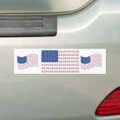 Vlag-Blauw-Schaduw Bumpersticker (Op auto)