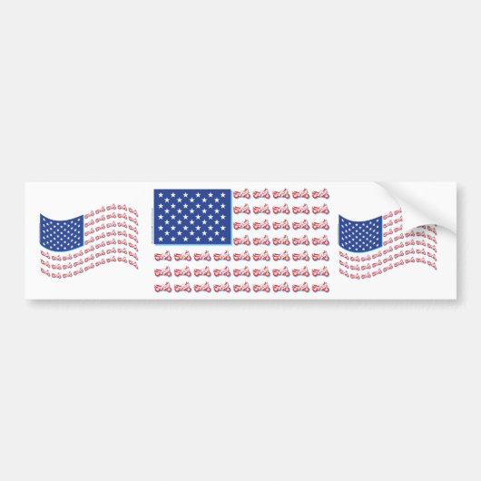 Vlag-Blauw-Schaduw Bumpersticker (Voorkant)