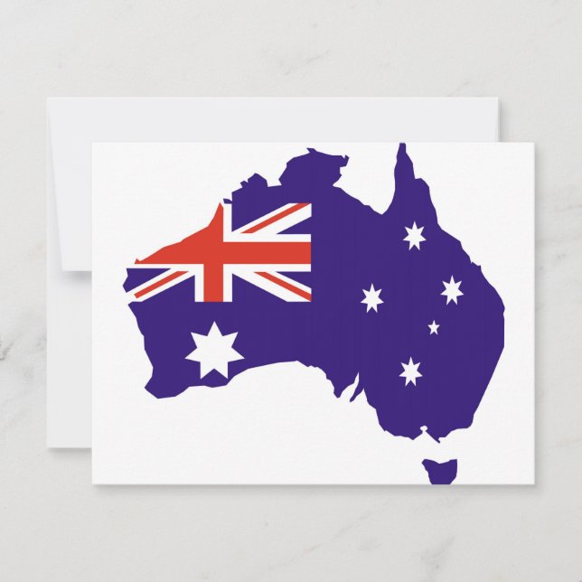 Vlag blauwe kaart voor Aussie (Voorkant)