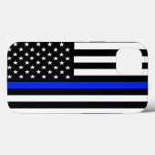 Vlag blauwe LIne-politieagent Case-Mate iPhone Case (Achterkant (horizontaal))