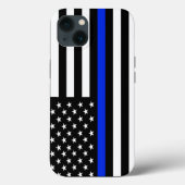 Vlag blauwe LIne-politieagent Case-Mate iPhone Case (Achterkant)