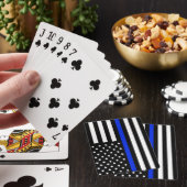 Vlag blauwe LIne-politieagent Pokerkaarten (Insitu)