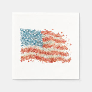 Vlag bloemen van de VS Servet