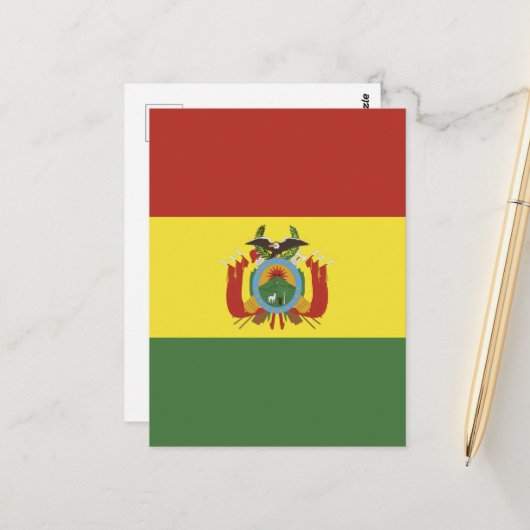 vlag bolivia briefkaart (Voorkant / Achterkant in situ)