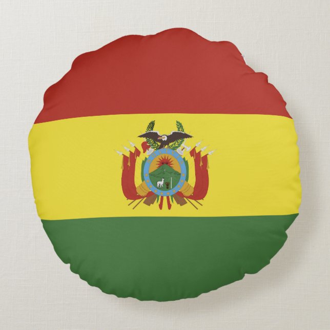vlag bolivia rond kussen (Achterkant)
