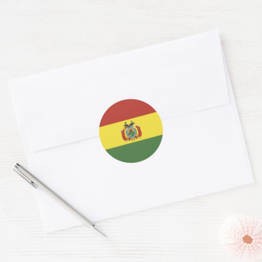 vlag bolivia ronde sticker (Envelop)