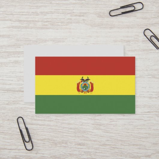 vlag bolivia visitekaartje (Voorkant / Achterkant in situ)