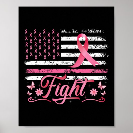 Vlag Borstkanker Bewustzijn Roze Ribbon Fight Poster (Voorkant)