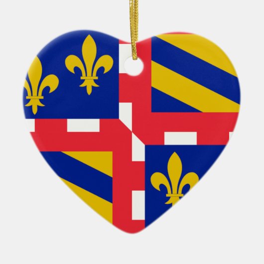 Vlag Bourgogne (Frankrijk) Keramisch Ornament (Voorkant)