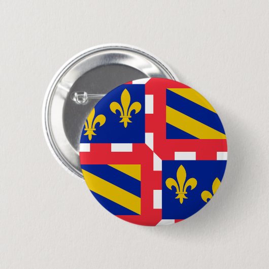 Vlag Bourgogne (Frankrijk) Ronde Button 5,7 Cm (Voorkant /achterkant)