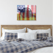 Vlag boven de Antietam kanonnen Canvas Afdruk (Insitu (Slaapkamer))