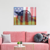 Vlag boven de Antietam kanonnen Canvas Afdruk (Insitu (Woonkamer))