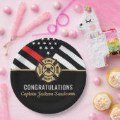 Vlag brandweerafdeling brandbestrijding papieren bordje (Feest)