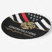 Vlag brandweerafdeling brandbestrijding papieren bordje (Gekanteld)