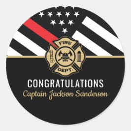 Vlag brandweerafdeling brandbestrijding ronde sticker