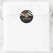 Vlag brandweerafdeling brandbestrijding ronde sticker (Tas)
