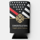 Vlag brandweerafdeling brandbestrijding seltzer blikjeskoeler (Voorkant)