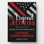 Vlag brandweerman bij rode lijn fotoplaat (voorkant)