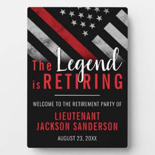 Vlag brandweerman bij rode lijn fotoplaat