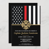 Vlag brandweerman bij rode lijn kaart (Voorkant / Achterkant)