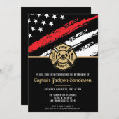 Vlag brandweerman bij rode lijn kaart (Voorkant / Achterkant)