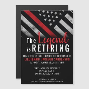 Vlag brandweerman bij rode lijn magnetische uitnodiging