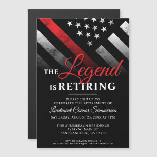 Vlag brandweerman bij rode lijn magnetische uitnodiging