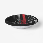 Vlag brandweerman bij rode lijn papieren kommen (Gebogen)