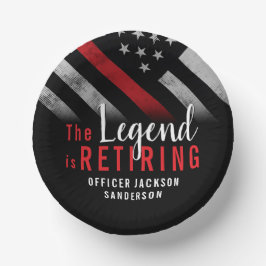 Vlag brandweerman bij rode lijn papieren kommen