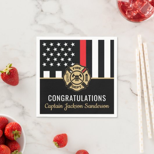 Vlag brandweerman bij rode lijn servet (Insitu)