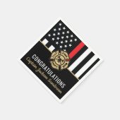 Vlag brandweerman bij rode lijn servet (Hoek)