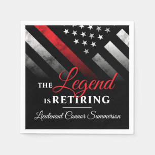 Vlag brandweerman bij rode lijn servet