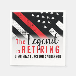 Vlag brandweerman bij rode lijn servet