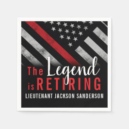 Vlag brandweerman bij rode lijn servet