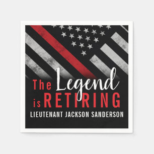 Vlag brandweerman bij rode lijn servet